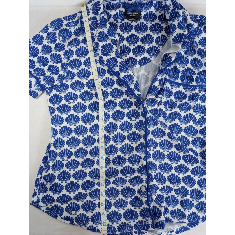Women's Kate Spade Blue & White Seashell Pajama Top S